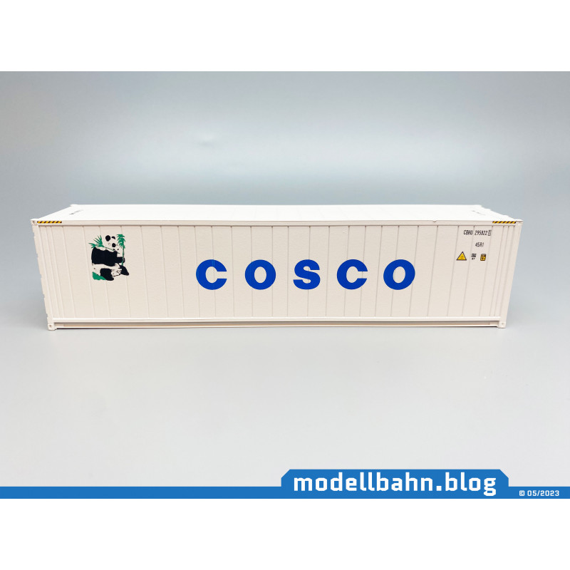 Weißer 40ft Kühlcontainer "COSCO" in 1:87 (H0)
