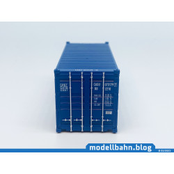 Blue colored 20ft container "CAST" in 1:87 (H0)