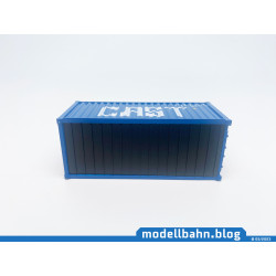 Blue colored 20ft container "CAST" in 1:87 (H0)