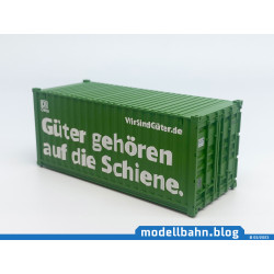 20ft oversea container "Gueter gehoeren auf die Schiene" of DB Cargo