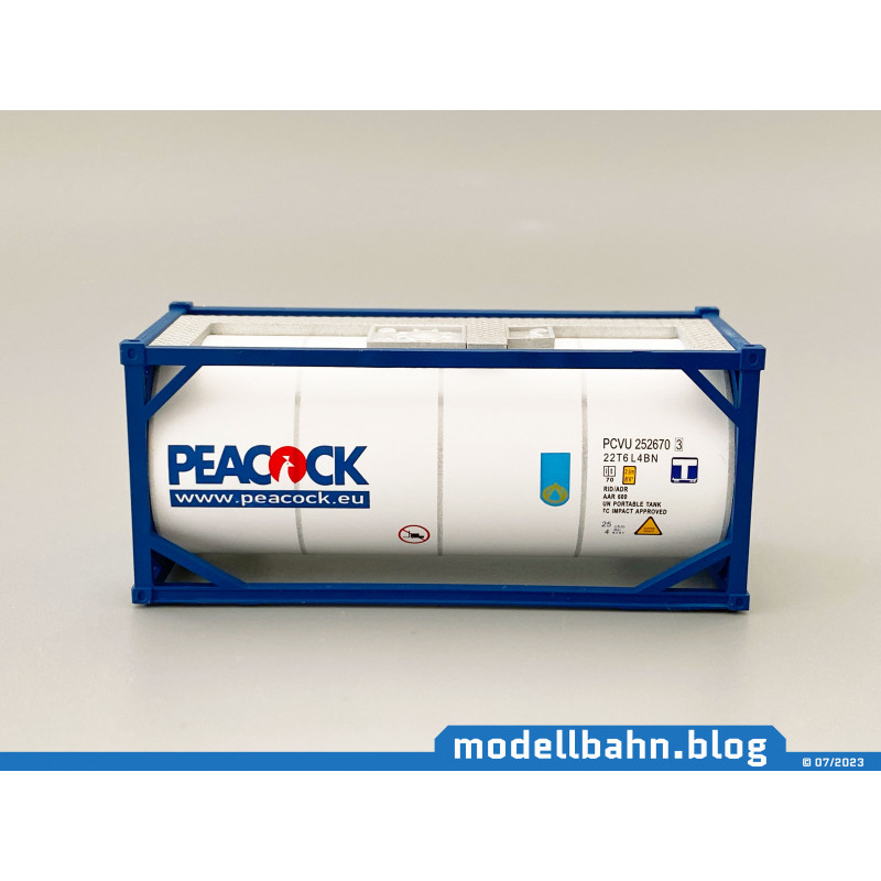20ft tank container "Peacock" in H0 / 1:87