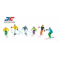 Jägerndorfer - 6 figures skiing with ski poles - Scale 1:32 | LGB - JC54200